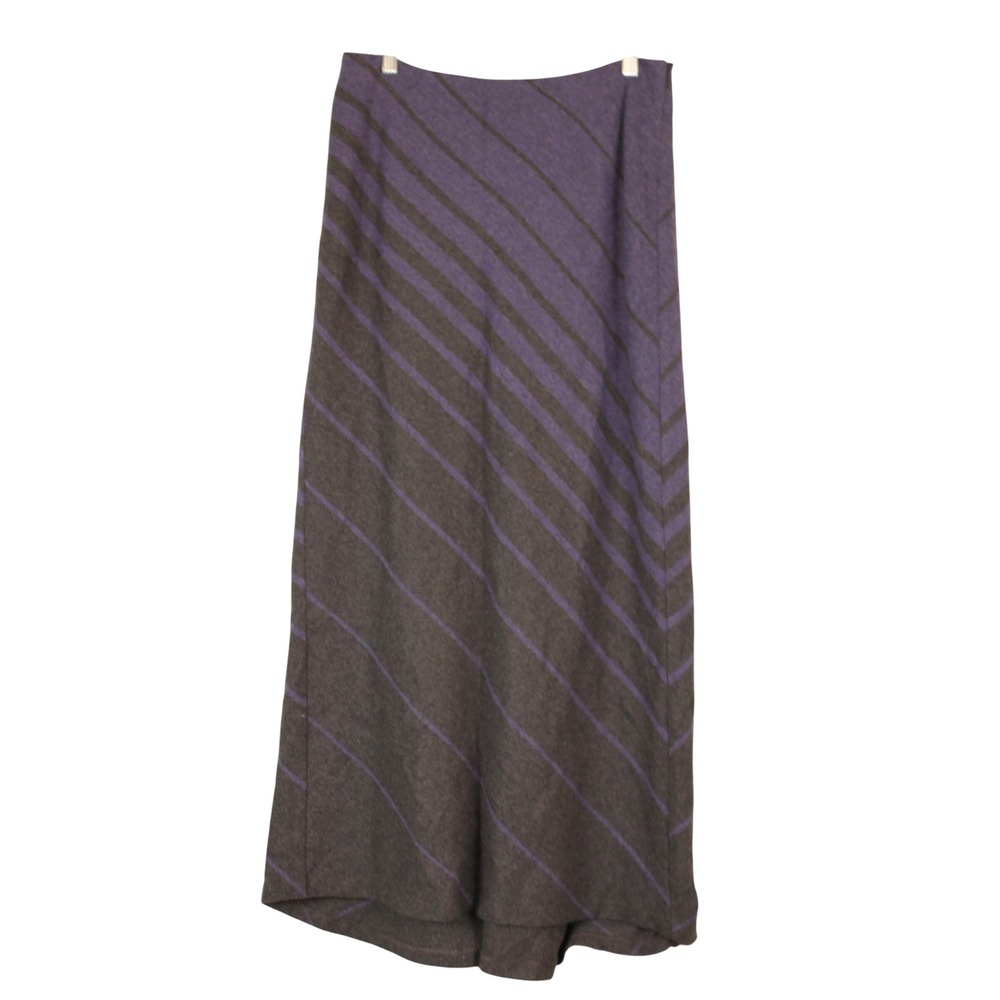 Retro Express Y2K Corporate Dark Academia Wool Blend A-line Maxi Skirt 10